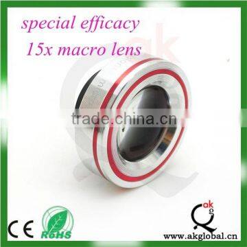 Hot selling smartphone 15x macro lens mobile phone circle chip lens with cheap price