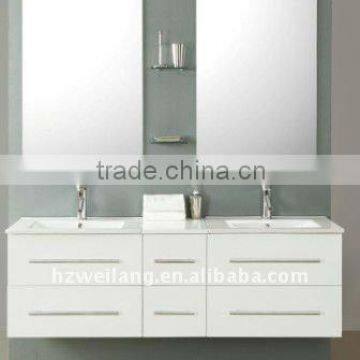 modern double sink soild wood bathroom cabinet