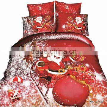 Cartoon Santa Claus Cotton Christmas Printed Bedding Sets