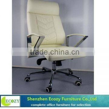 Low price best selling white cow leather office chair