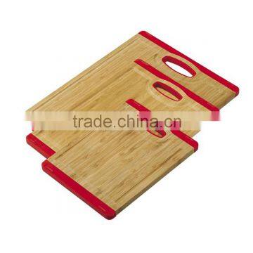 nonslip bamboo rectangle cutting board with silicone foot