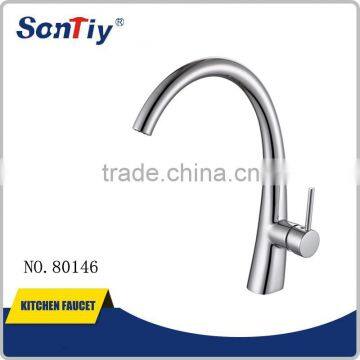 Modern brass chromed deck mounted kitchen faucet