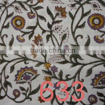 Multi purpose use Jaipuri cotton floral hand block plain fabric manufacturer from india Printed Fabric