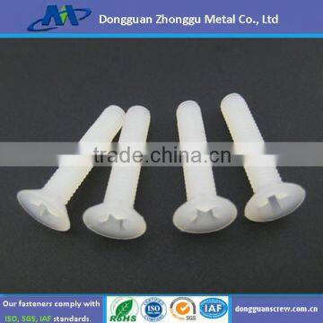 White Flat head plastic screw