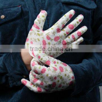 PU safety hand gloves beautiful, gardening gloves