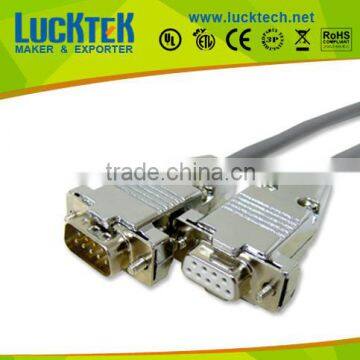 DB9 RS-232 Serial Extension Cable metal shell, M/F,HIGH QUALITY