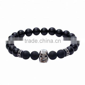 24k Gold Plated Helmet Spartan Warrior Custom Charm Beaded Bracelet for Men photo-4