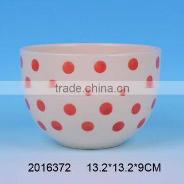 Modern design,decorative ceramic bowls with red dot painting