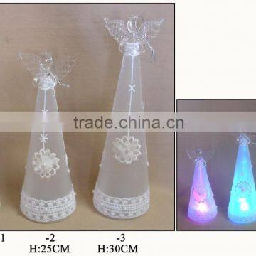 Hand Painted Glass Angel With LED Light