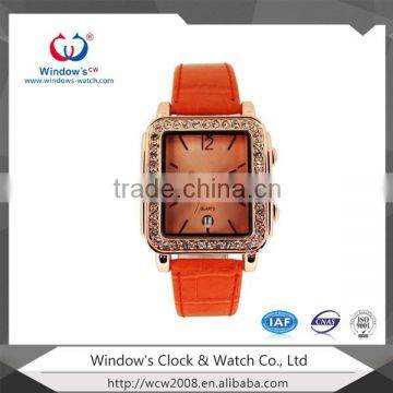 classic quartz watch orange strap lively elegant watch