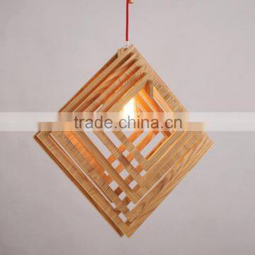Nordic Creative Brief Wooden Pendant Lamps Square Shape Living Room Bedroom Lighting Fixtures Holiday Living Christmas Lights photo-2