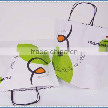 Small Size Fashionable Style White Kraft Paper Bag With Black Twisted Patch Handle for Gift photo-3
