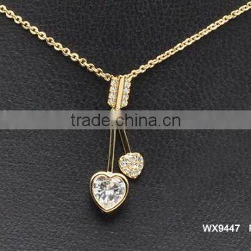 Double Arrow Hearts With AAA Cubic Zirconia Pendant Necklace Good Jewelry photo-6