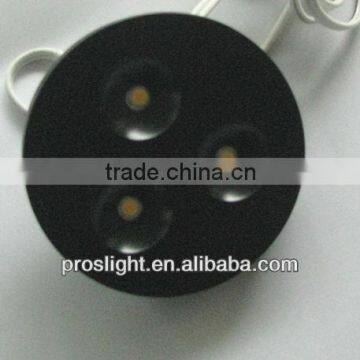 2014 black body 3w ceiling led puck light