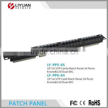 LY-PP6-04 network patch panel krone 24 port cat6 ethernet patch panel