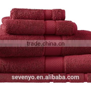 high class luxury dobby cotton bath towel set hotel China wholesale