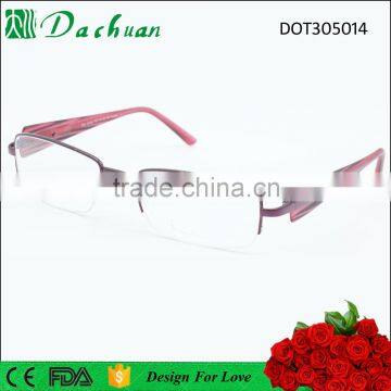 Old fashion high quality unisex light flexible titan eyewear frames glasses with TR90 temple