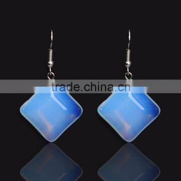 Sweetheart Square Opal Earrings Omber Color Lightning Dangle Earrings For Party