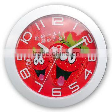 10 inch promotional plastic strawberry clock for wall