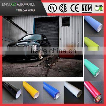 Good quality stretchability vinyl wrap 1.52*30m gloss black car wrapping with air bubble channel