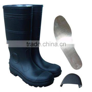 Men PVC work boots with steel-toe factory