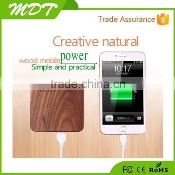 Most popular wood design 5200mah usb external backup battery portable power bank