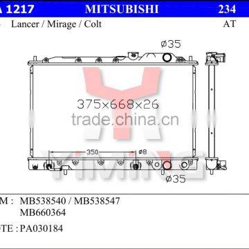 Auto radiator for Mitsubishi Lancer Mirage Colt 87 MB538540 MB538547 MB660364