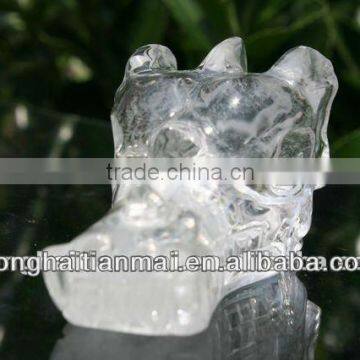 Beautiful Natural Clear Quartz Crystal Carved Dragon/Christams Gifts