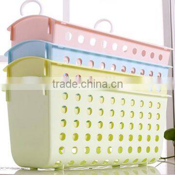 Plastic double hanging basket kitchen bathroom toilet receive basket hanging shelf hanging basket office desktop hook