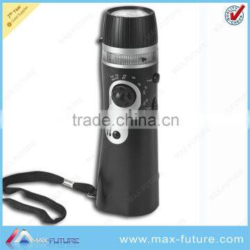 Led Flashlight with Crank Radio,dynamo torch,AM/FM Radio with Speaker