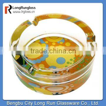 LongRun 2014 Fashion healthy Glassware Colorful Round Glass Ashtray Wholesale