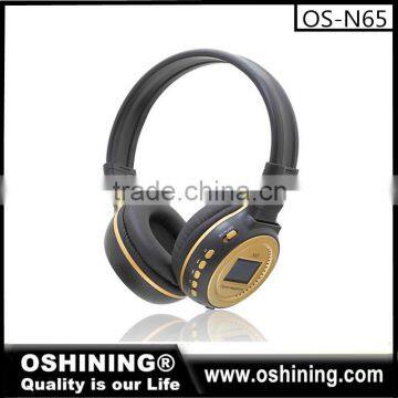 Super bass foldable bluetooth headset with sd slot in bulk(OS-N65)