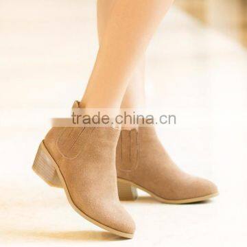 2015 Women Winter Half Boots Suede Leather Boots Lady Ankle Boots Suede Ankle Boots Beige Women Boots CP6694