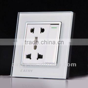 Wall Switch and Socket,Glass Panel Switched Socket