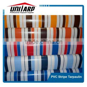 eco-friendly colorful stripe PVC tarpaulin for suitcase and bags