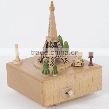 Collectible Wooden Nature Gift Musical Box Paris - Waltz Of The Flowers