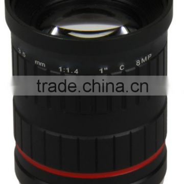 Fujian cctv 35mm f1.4 1" c mount cctv zoom lens night vision mount 8megapixel manual iris ir cctv camera lens