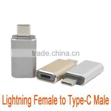 Metal 8P female to reversible USB-C male Adapter for Nexus 6p 5x Lumia 950 xl mobile connector