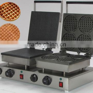 Double Head 220v Commercial Electric rectangle cone waffle baker _round waffle maker