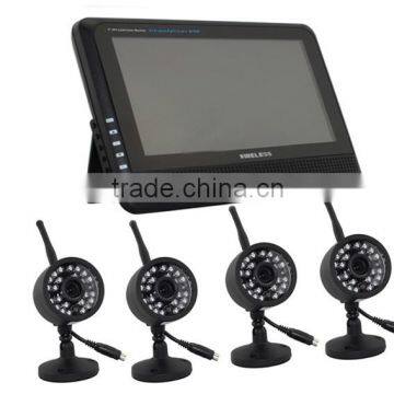 2.4Ghz Digital Video Security System 7'' LCD 4Channels Long Range Camera DVR Kit photo-4