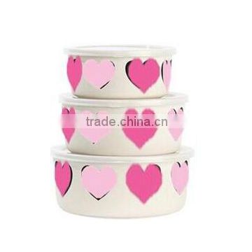 36212 36213 36214 heart design set of 3pcs Melamine Nesting Bowl Set