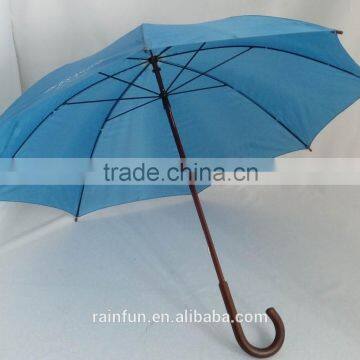 Sky blue windproof manual open long umbrella