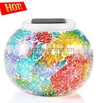 Color changing Solar Powered Glass Ball Light Flame Effect Garden Yard Hanging Lamp