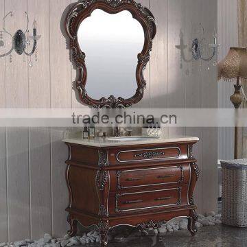 Solid Wood Carcase Material and Mirrored Cabinets Type Classic Bathroom Vanity