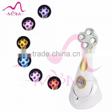 6 colors LED light Therapy, professional electric LED Mini Face Beauty Facial Massager