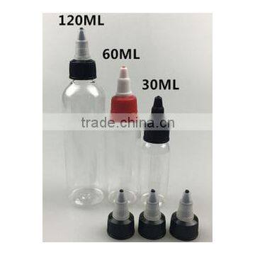 Free sample Twist cap 30ml 60ml pet e liquid bottles clear dropper plastic eye drop