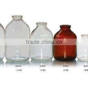 50ml to 500ml clear glass medicine empty bottles with white lid