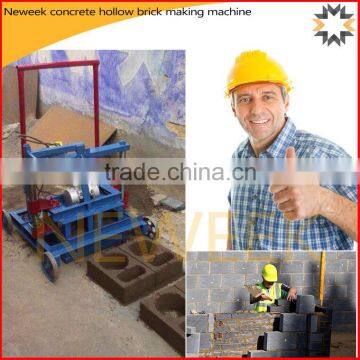 Neweek removable unfired cement block manual concrete hollow brick making machine