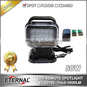 50W high power wireless remote spotlight search lamp for marine boat 4x4 off-road truck emergency vehicles