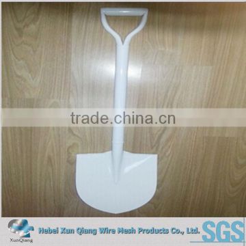 white painted spade shovel